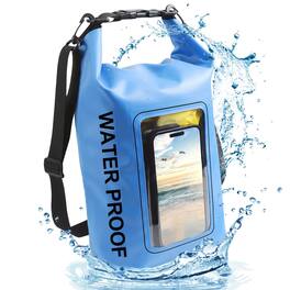Equipd - IP68 Waterproof 5L Dry Bag Backpack w/Phone Case Pouch for Travel Swimming Boating Kayaking Camping Beach Fishing - Blue