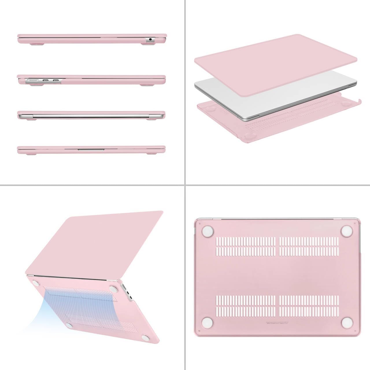 Alt View 1. mosiso - Laptop Case for MacBook Air 13 inch Case M4 A3240 M3 A3113 M2 A2681 2022-2025 - Baby Pink.