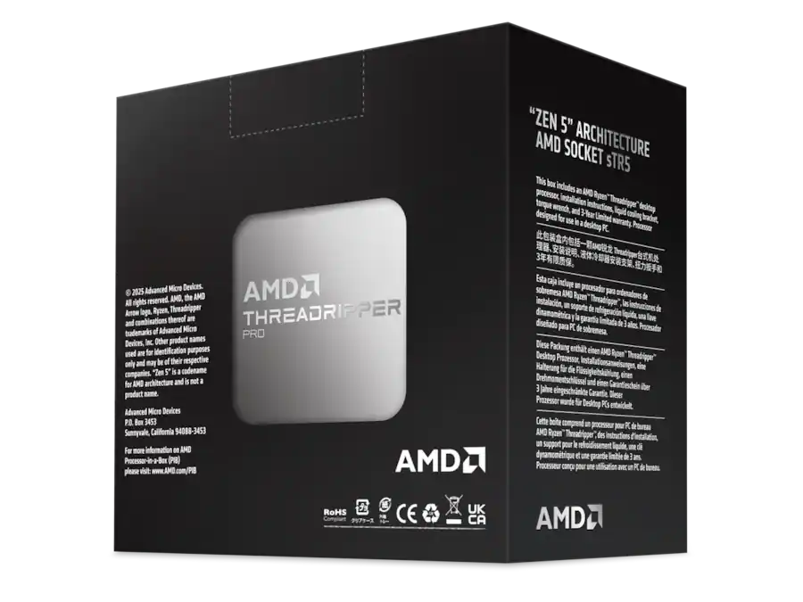 Str5 Socket Processor Installation AMD Ryzen Threadripper PRO 9995WX 96 Core 2.5 GHz sTR5 350W Processor ...