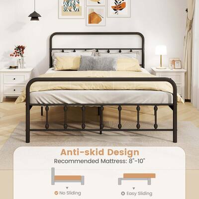 Costway Queen Size Bed Frame with Headboard Under Bed