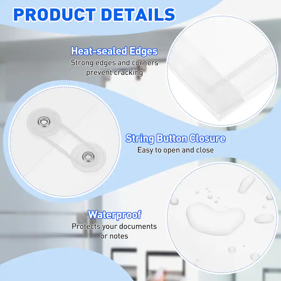 Unique Bargains 3pcs Plastic Envelopes with Button String Tie Closure ...
