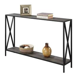 SlickBlue - Entryway Console Table with Weathered Wood Top and Metal Frame - Gray