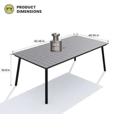 PRODUCT DIMENSIONS

40.55 in  
82.48 in  
165 LBS  
29.13 in