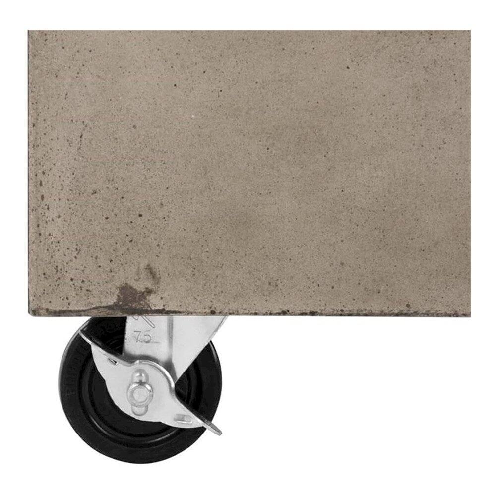Angle. Safavieh - Gargon Indoor/Outdoor Modern Concrete 9.84-Inch H Coffee Table With Casters - Gray.