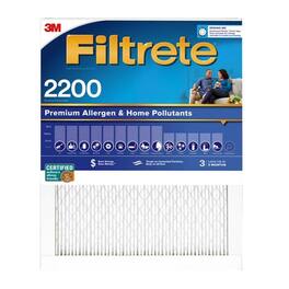 Filtrete - 16 in. W X 25 in. H X 1 in. D Polypropylene 2200 MPR Pleated Allergen Air Filter 1 pk