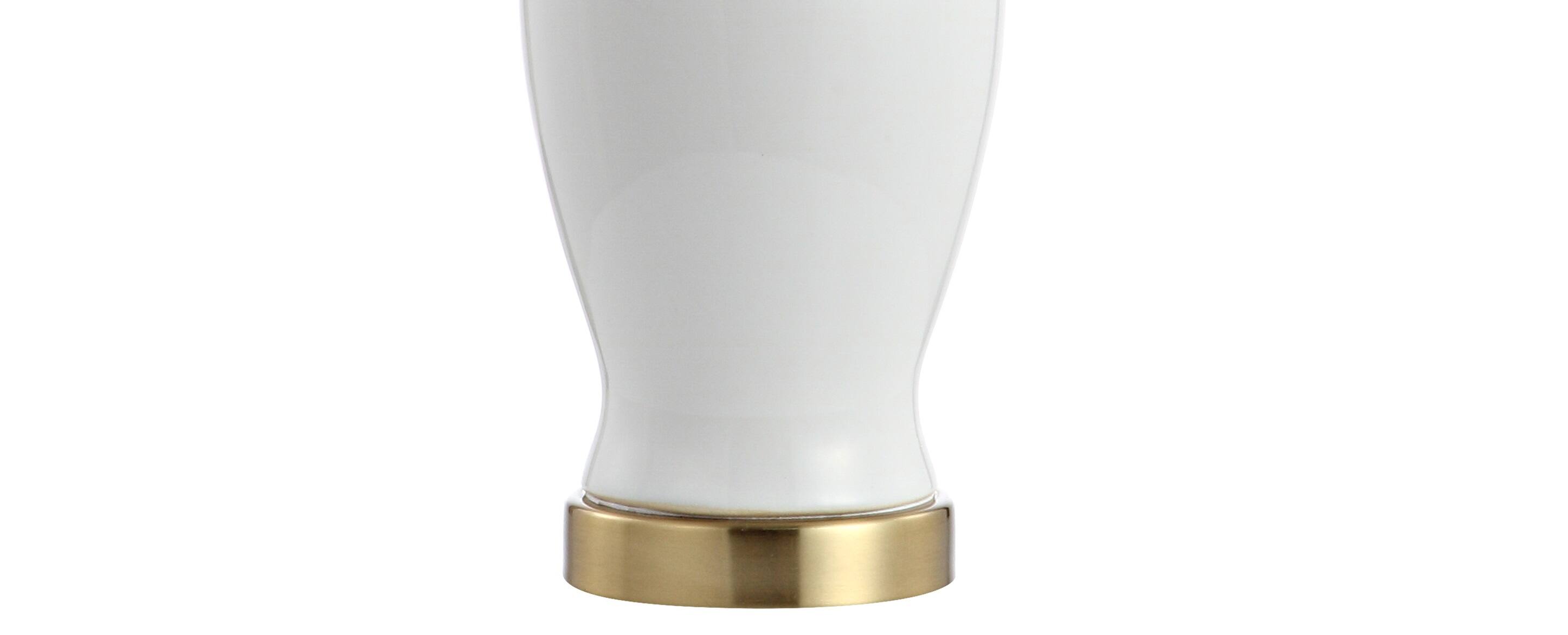 Alt View 7. Jonathan Y - Chi 21" Ceramic/Iron Modern Classic LED Table Lamp, White - White.