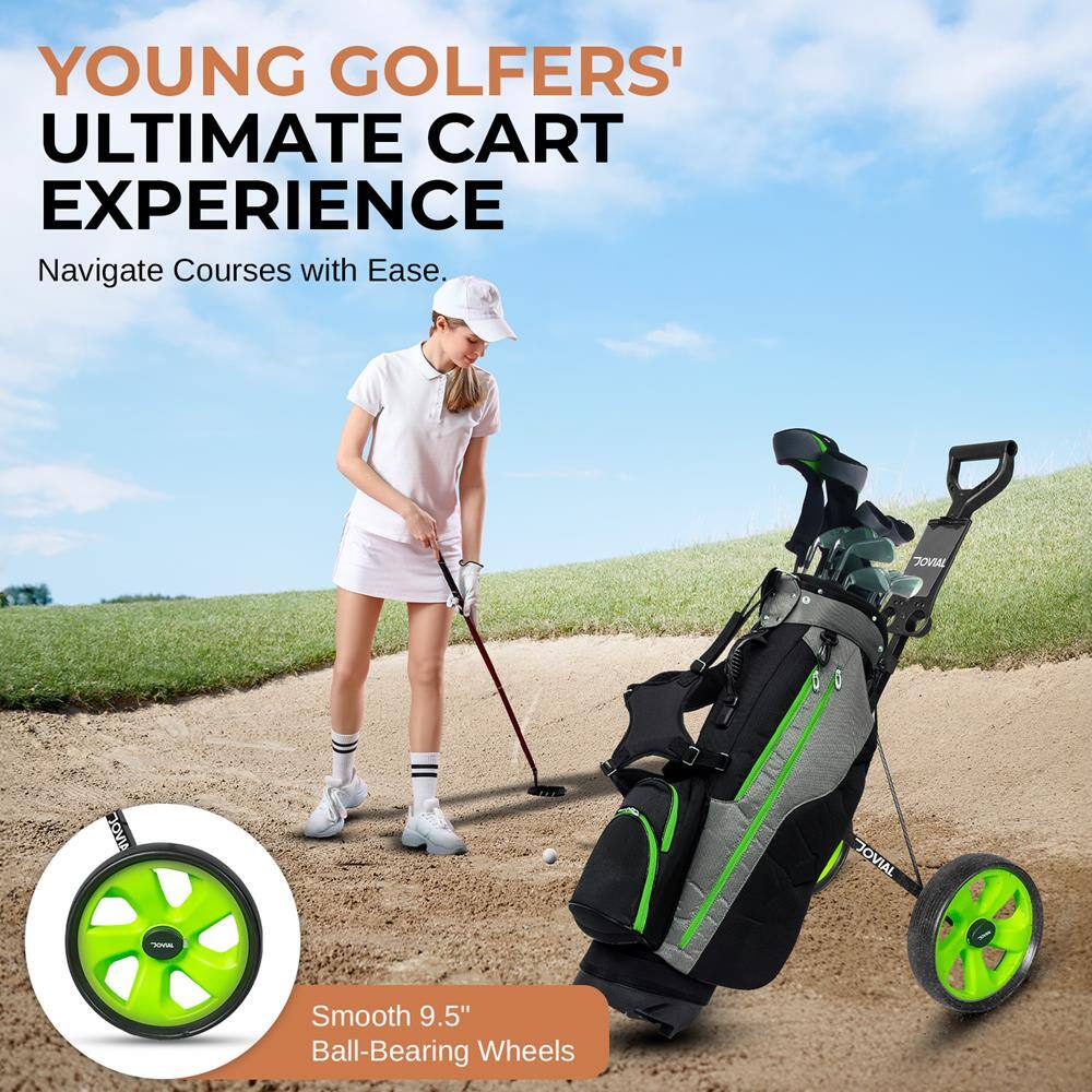 YOUNG GOLFERS' ULTIMATE CART EXPERIENCE  
Navigate Courses with Ease.  

Smooth 9.5" Ball-Bearing Wheels