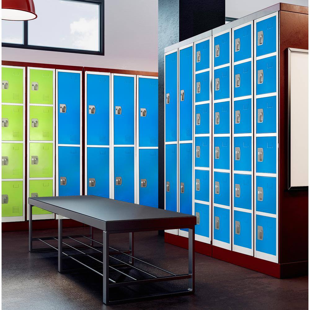 Back. AdirOffice - Storage Locker 629-Series 72" H 6-Tier Steel Key Lock 6-Shelf Locker with Key Lock - Blue.