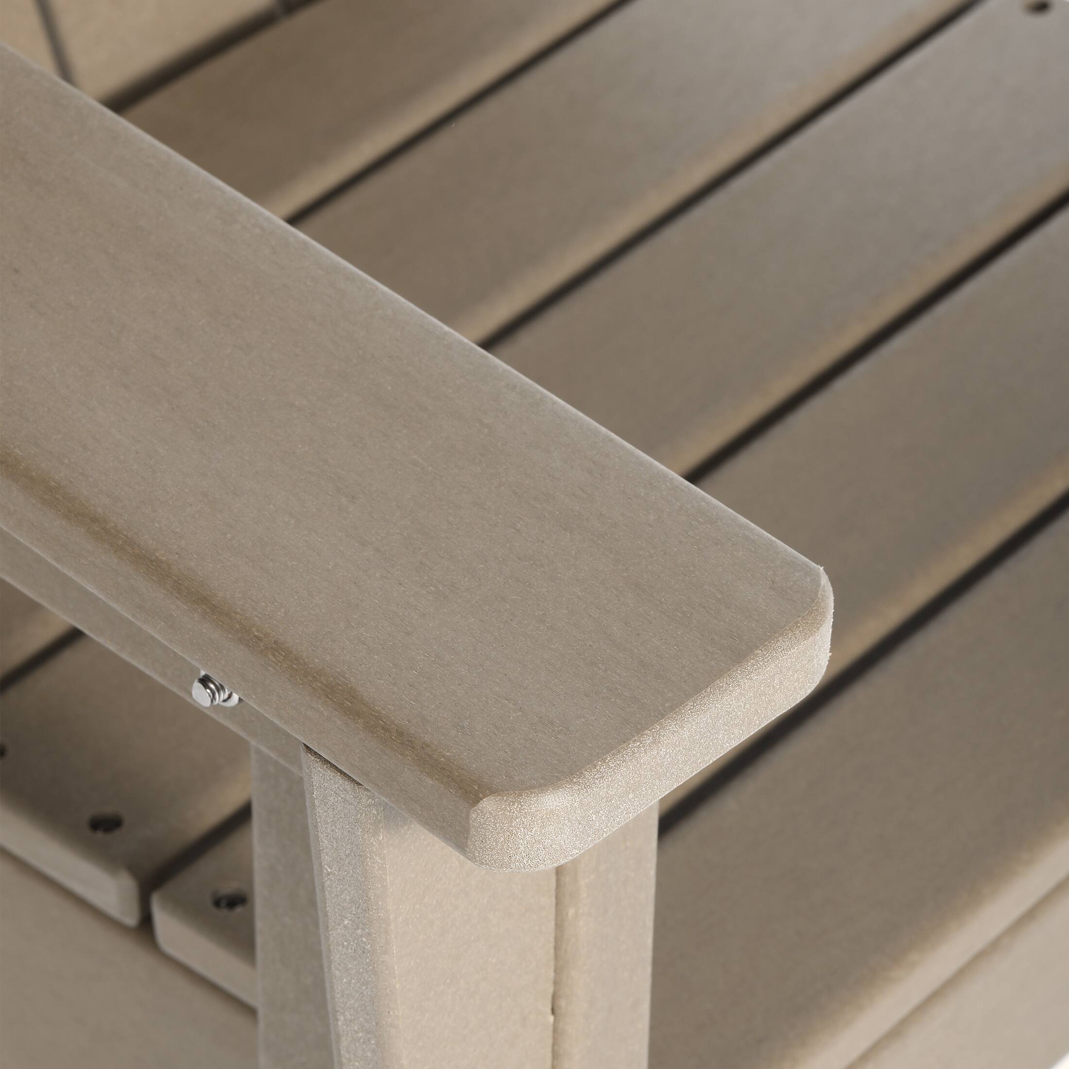 Alt View 3. WestinTrends - WestinTrends Malibu Kids 3-Piece Outdoor HDPE Adirondack Chairs With Square Side Table Set - Weathered Wood.