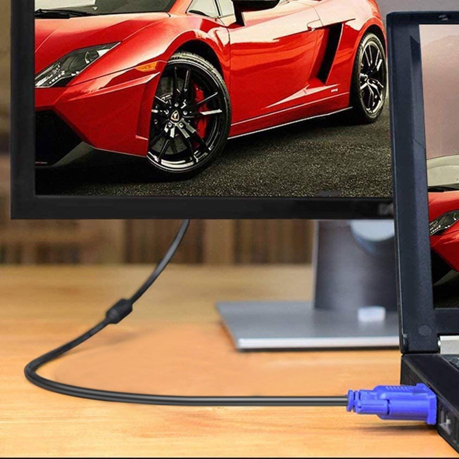 Alt View 2. Core Tech - VGA to VGA Monitor Cable with Dual Ferrite Cores - 30 ft - Blue.