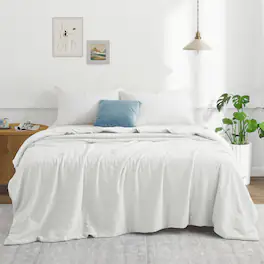 Peace Nest - Cooling Seersucker Bed Blanket, Lightweight Comforter for Hot Sleepers, Full/Queen - White