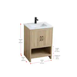 Elegant Kitchen and Bath - Ira 24 Inch Single Bathroom Vanity In - Mango Wood