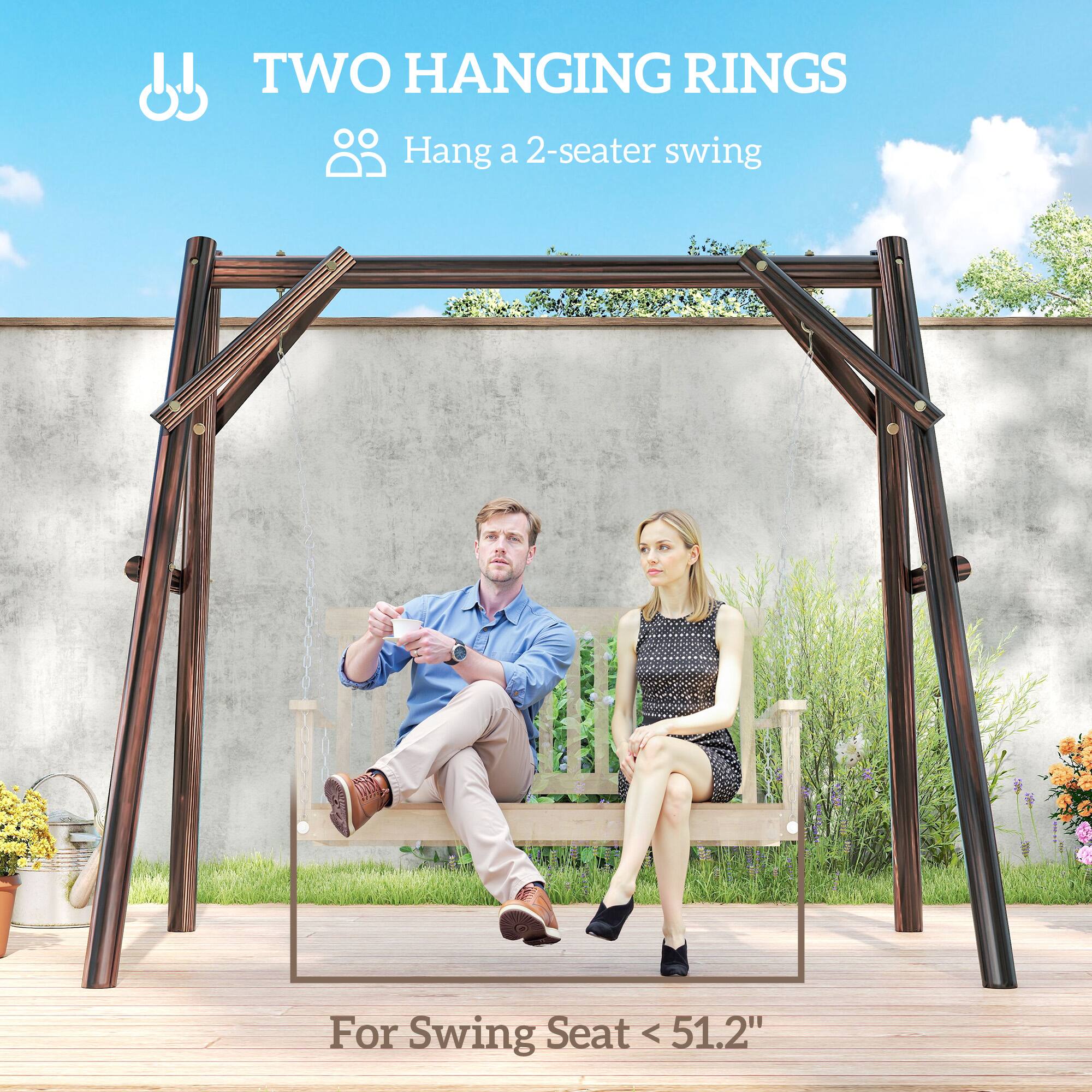 TWO HANGING RINGS  
Hang a 2-seater swing  

For Swing Seat < 51.2"