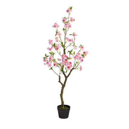 Front. BreeBe - 4' Cherry Blossom Artificial Tree - Green.