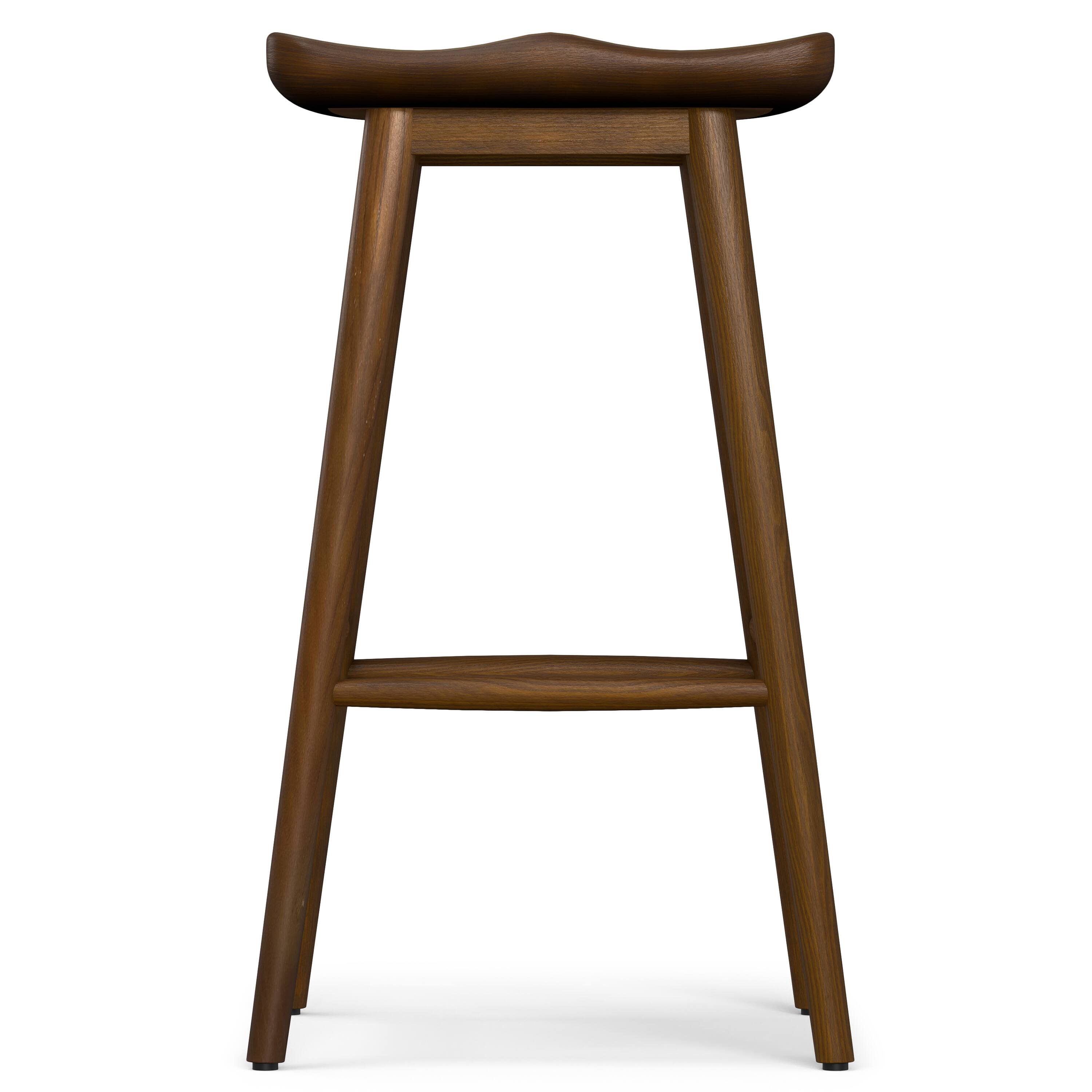 Left. Simpli Home - Simpli Home Teagan Modern Rustic 30 inch Bar Stool in Dark Walnut , Fully Assembled - Dark Walnut.