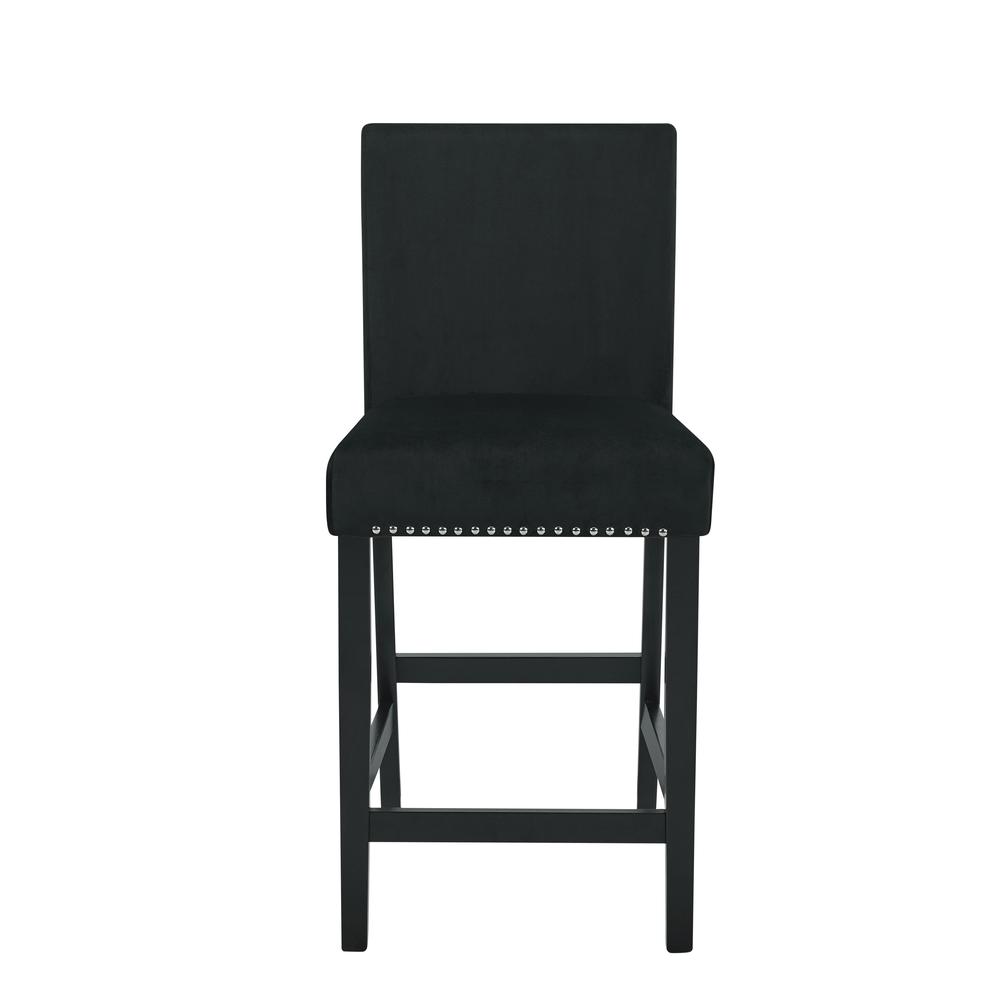 Left. New Classic Furniture - Furniture Celeste 39.5" Wood Counter Chair in Black (Set of 2) - Black.