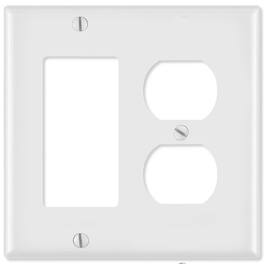 Leviton - 2-Gang Combination Wall Plate for Duplex/GFCI/Rocker - White