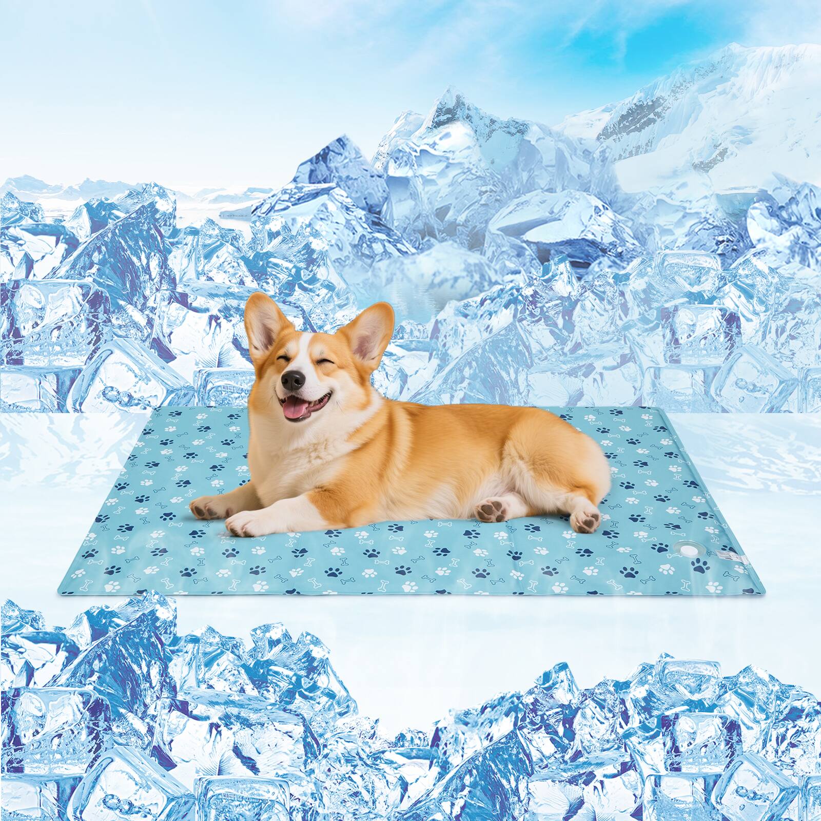 Alt View 7. Ownpets - Green Paw Pet Cooling Mat Dog Ice Pad Size L - Green Paws.