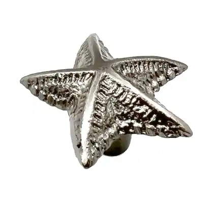 Front. TX USA Corporation - Cast Iron Starfish Knob Pewter Set of 6 - Pewter.