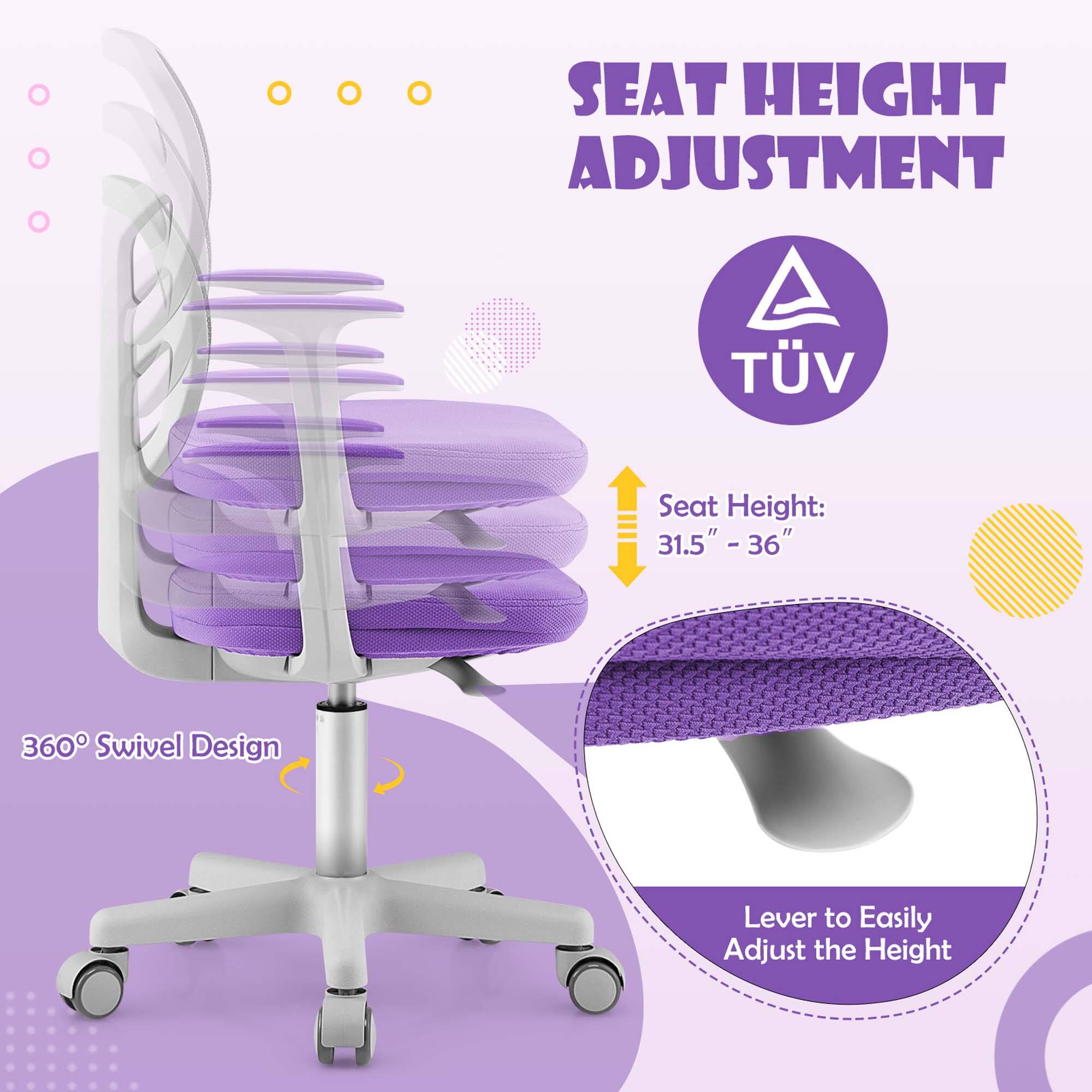 SEAT HEIGHT ADJUSTMENT
Seat Height: 31.5" - 36"
360° Swivel Design
Lever to Easily Adjust the Height