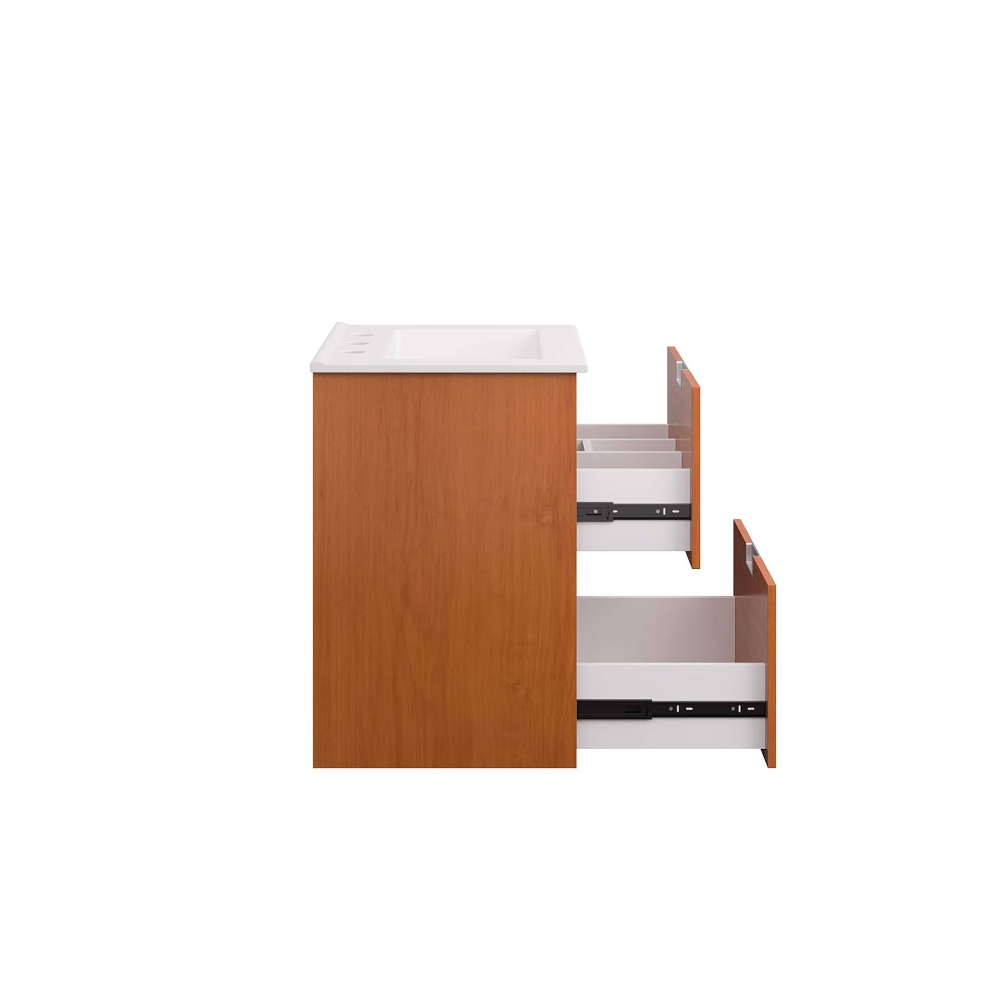 Alt View 4. Modway - Scenic Wall-Mount Bathroom Vanity Basin Included by Modway - Cherry White.