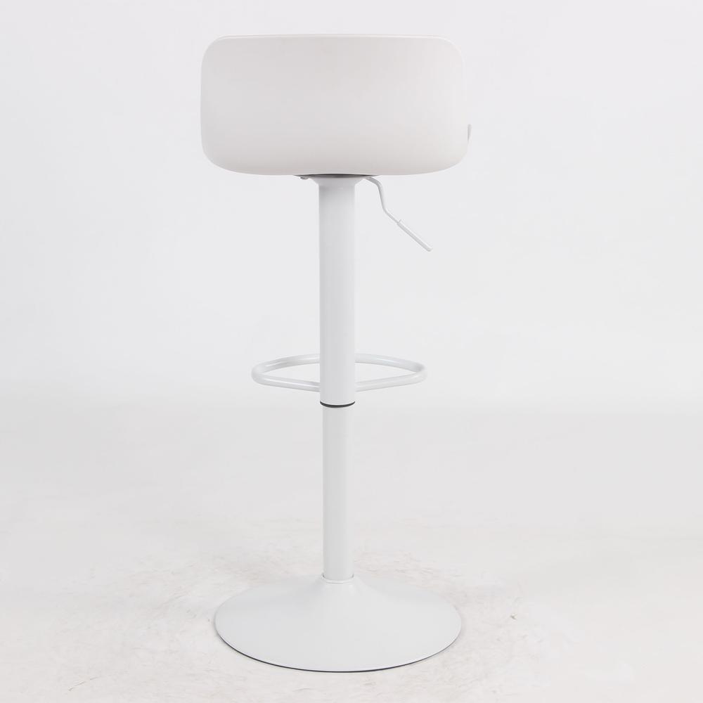 Alt View 4. AmeriHome - AmeriHome Adjustable Height Solid Color Monochromatic Bar Stool Set- White - White.