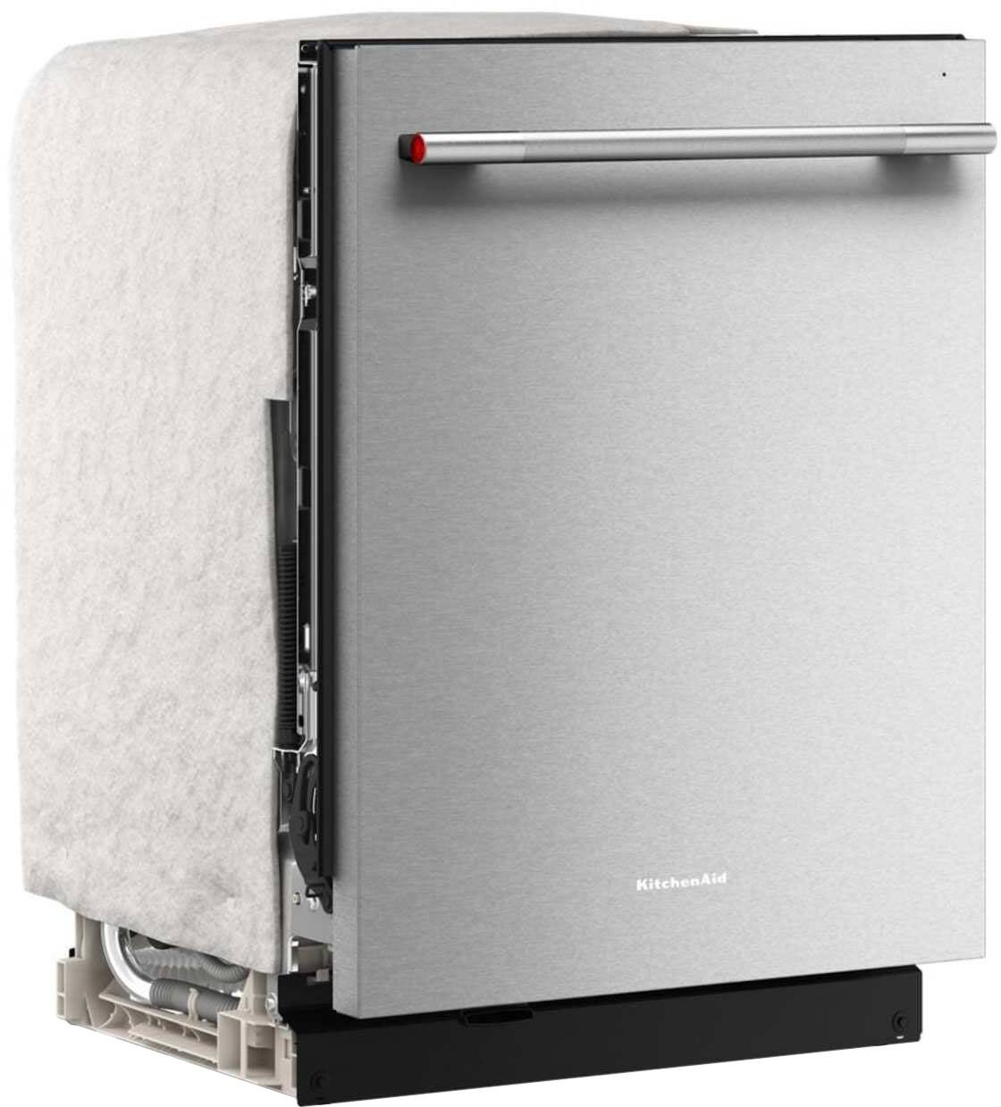 Angle. KitchenAid - KitchenAid 24" Top Control Built-In Dishwasher with 360 Max Jets Third Rack, Advanced ProDry, Ultra-bright LED Lighting - PrintShield Stainless.