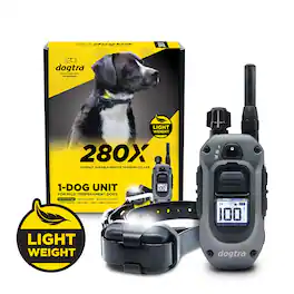 Dogtra - 280X E-Collar with Remote - 1/2 Mile Range, Waterproof, LED Light, Dogs 10 lbs - Gray/Black