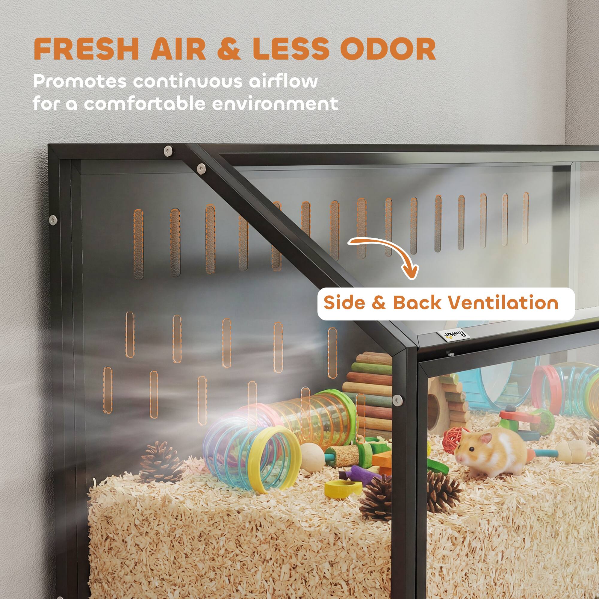 FRESH AIR & LESS ODOR  
Promotes continuous airflow for a comfortable environment  
Side & Back Ventilation