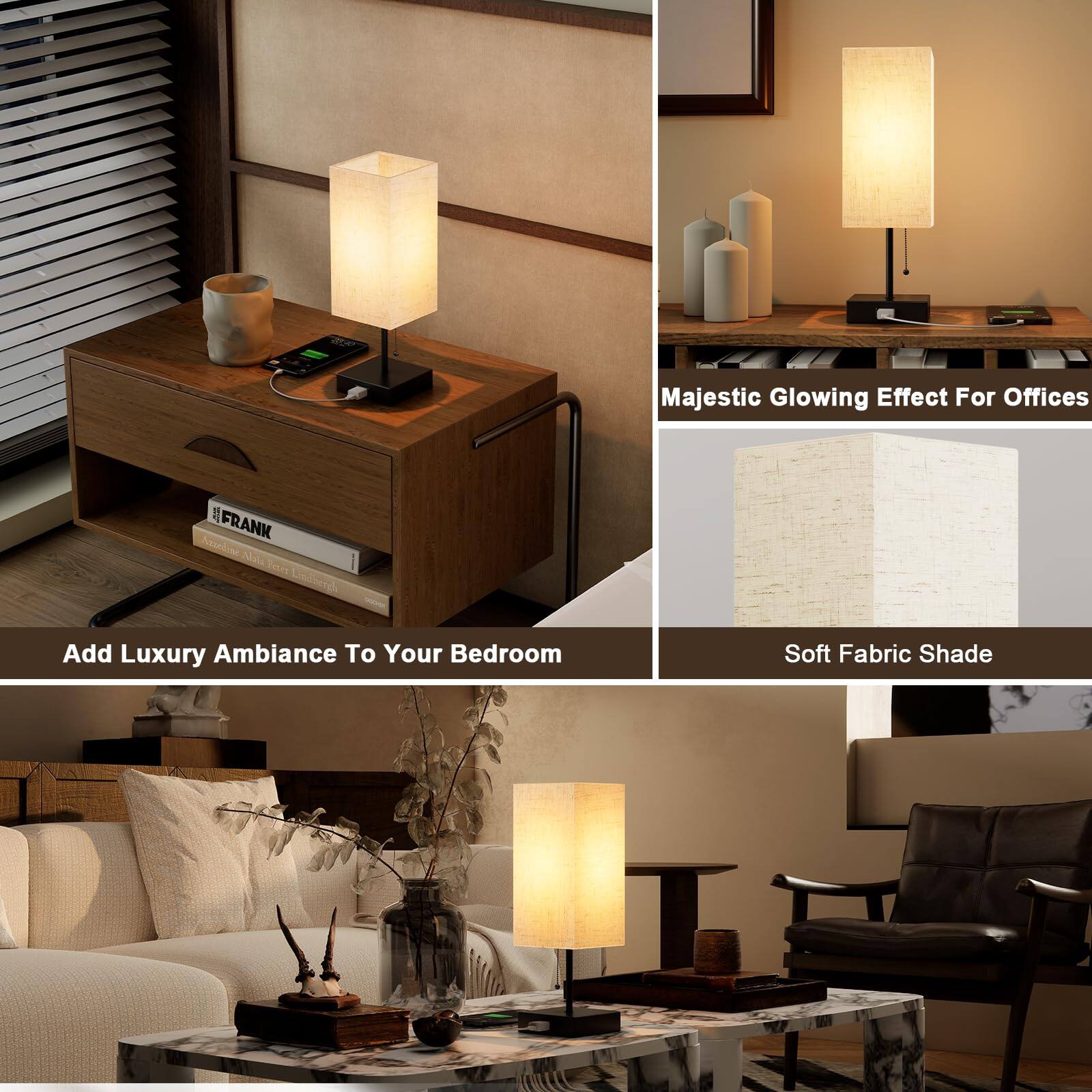 Majestic Glowing Effect For Offices  
Add Luxury Ambiance To Your Bedroom  
Soft Fabric Shade