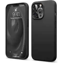 Entronix - Liquid Silicone Case for iPhone 13 Pro - Soft Touch Protection - Black