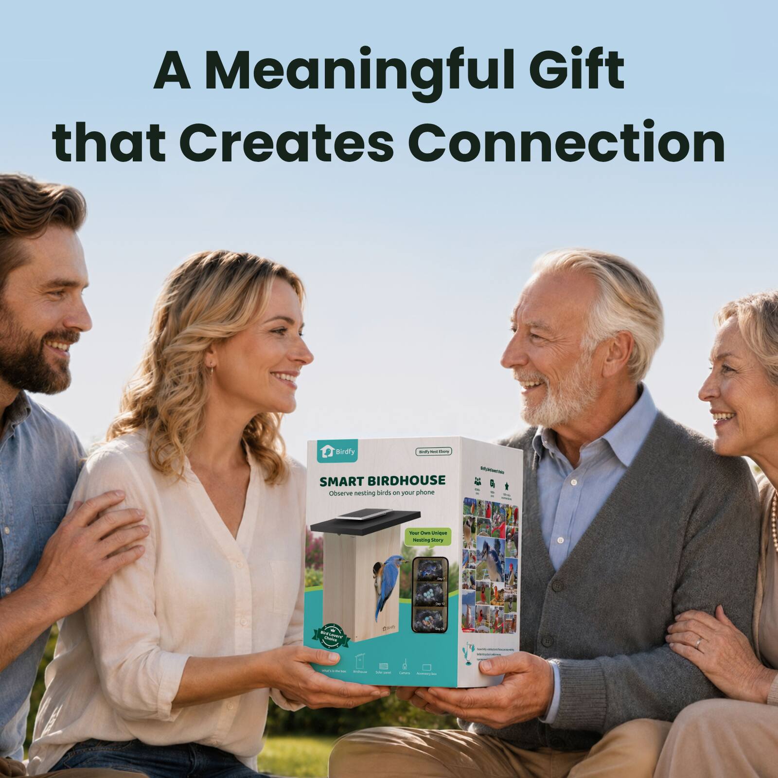 A Meaningful Gift that Creates Connection

Birdfy - SMART BIRDHOUSE
Serve nesting birds
- For phone
- d
- imry
- A