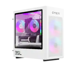 HP OMEN - OMEN Desktop AMD Ryzen 5, 32 GB;512 GB SSD Windows 11 Home - Ceramic White metal chassis, and clear side cover