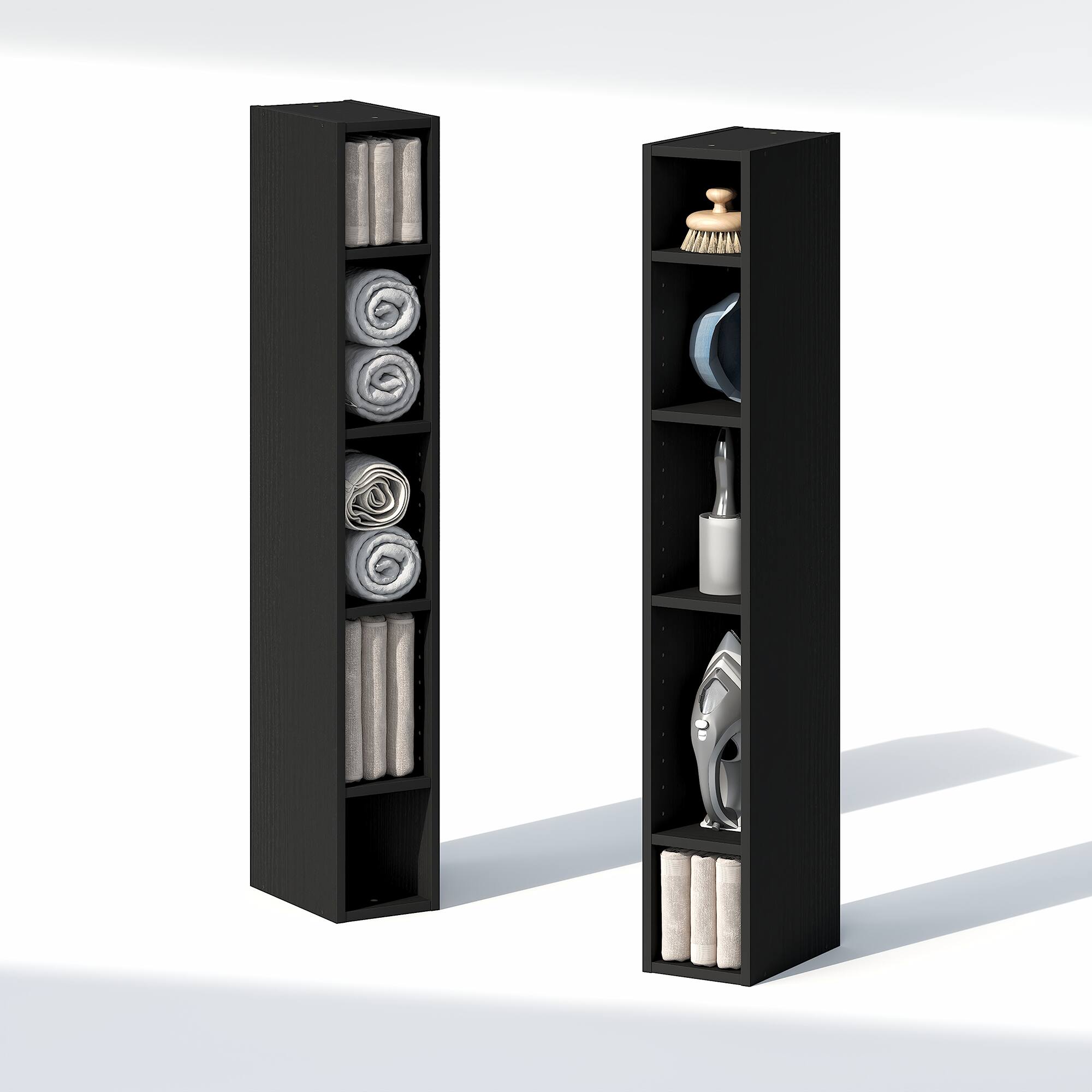 Alt View 8. Furinno - FULDA Closet Organizers and Storage, Adjustable Storage Organizer, Stackable Closet Storage, 6-In, for Closet, Bedroom - Blackwood.