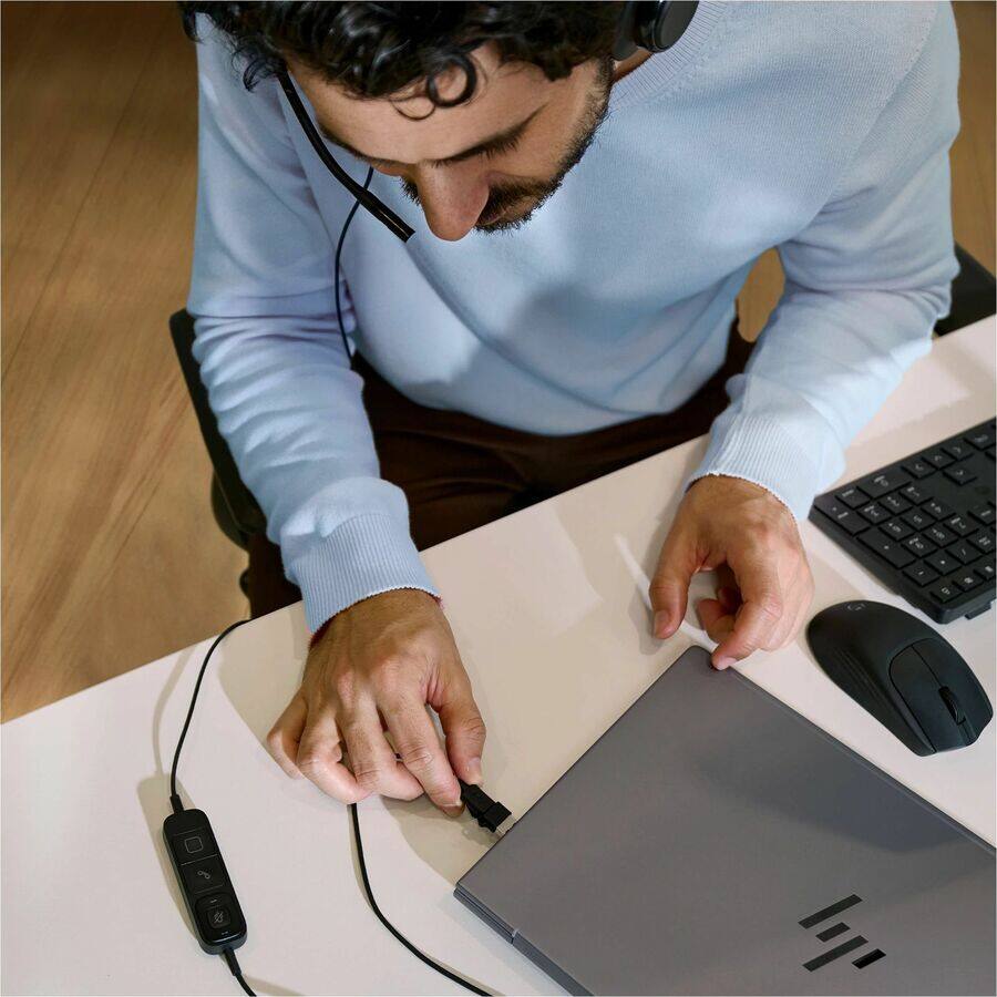 Alt View 7. Poly - Poly Mission 425 Stereo USB Wired Headset (Bulk) (C01B6A6) - Microsoft Teams Certification - Stereo - USB, USB Type A - Black.