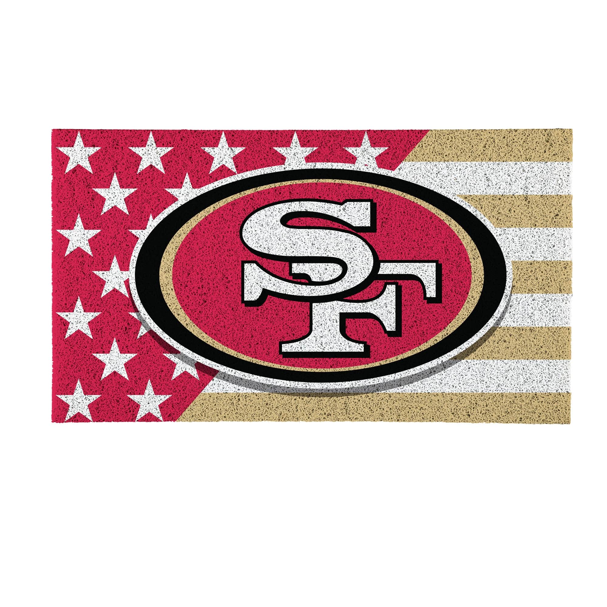 "Evergreen Enterprises - San Francisco 49ers 16"" x 28"" Stars & Stripes Patriotic Turf Mat - Multicolor" price history on PriceWatchPro