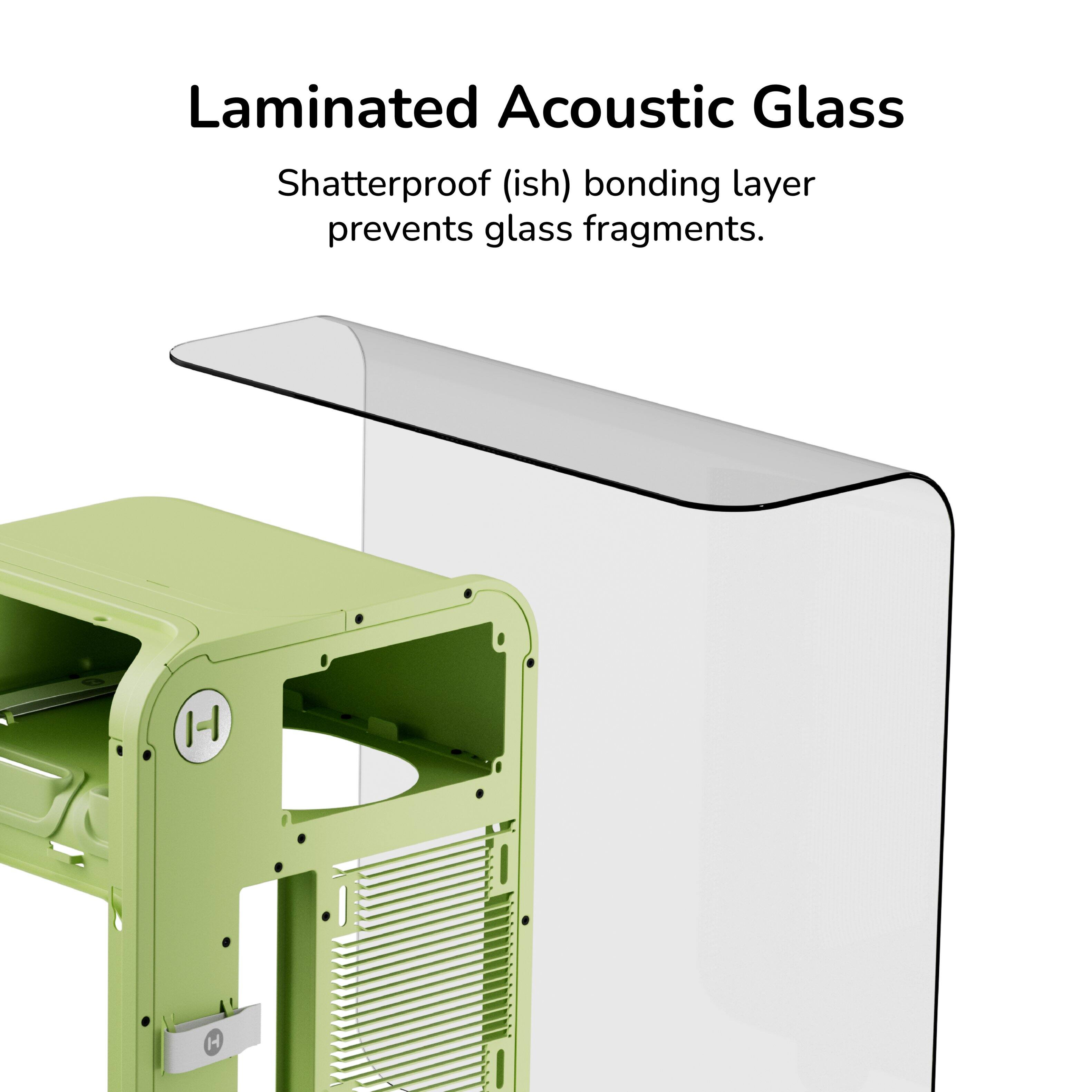 Laminated Acoustic Glass

Shatterproof (ish) bonding layer prevents glass fragments.