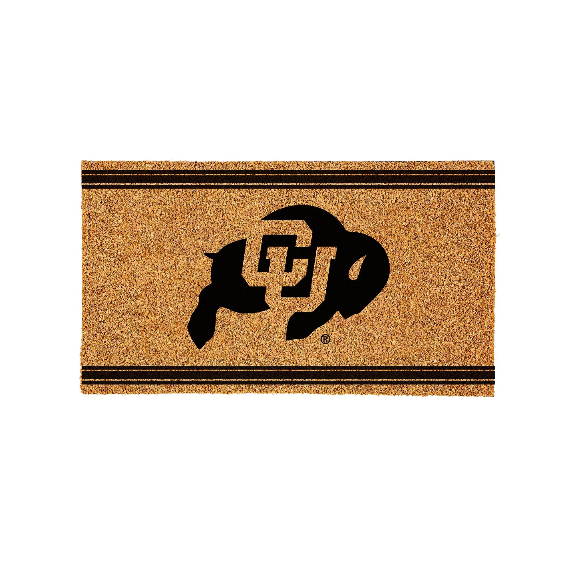 Front. Evergreen Enterprises - Colorado Buffaloes 28" x 16" Primary Logo Outdoor Coir Entryway Mat - Multicolor.