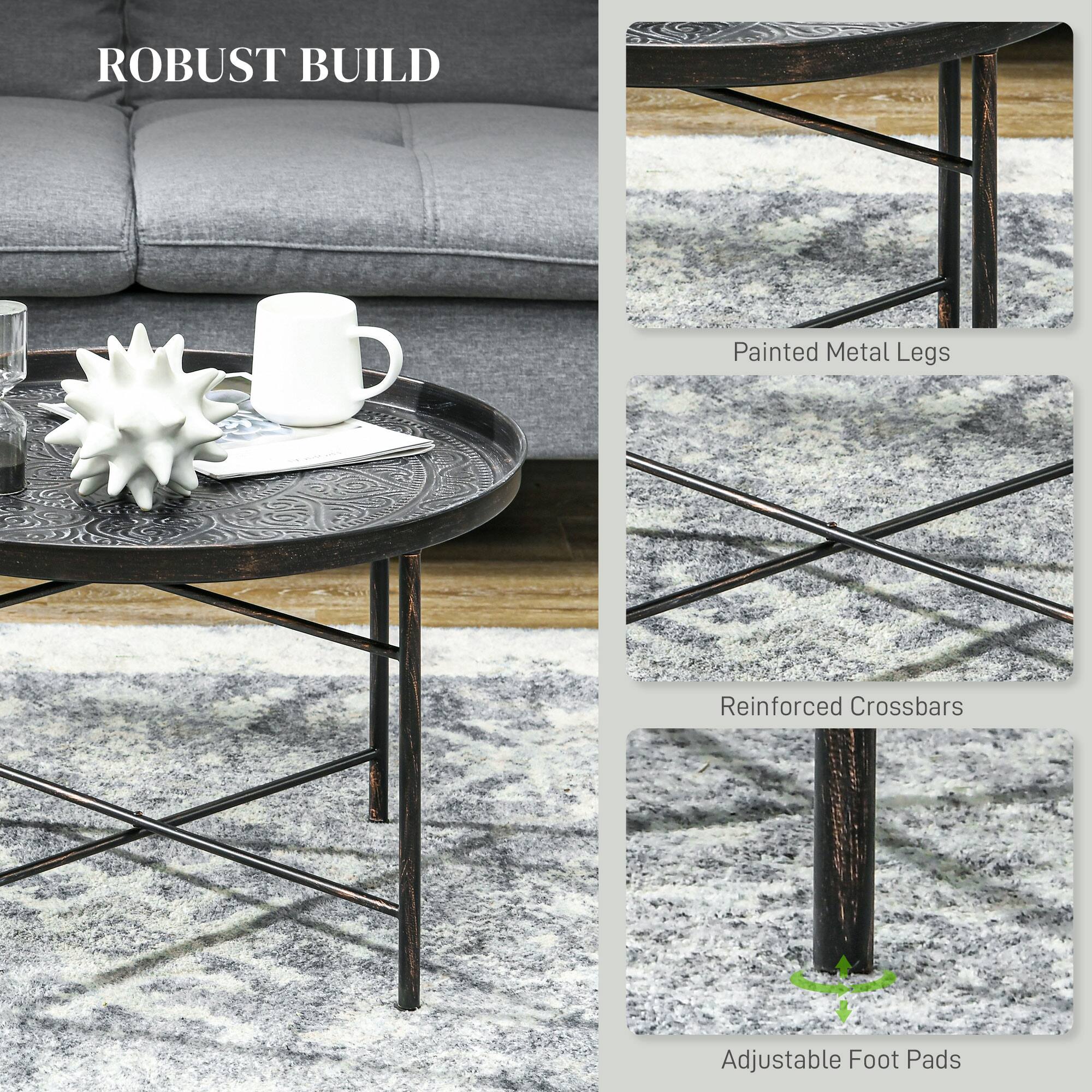 ROBUST BUILD

- Painted Metal Legs
- Reinforced Crossbars
- Adjustable Foot Pads