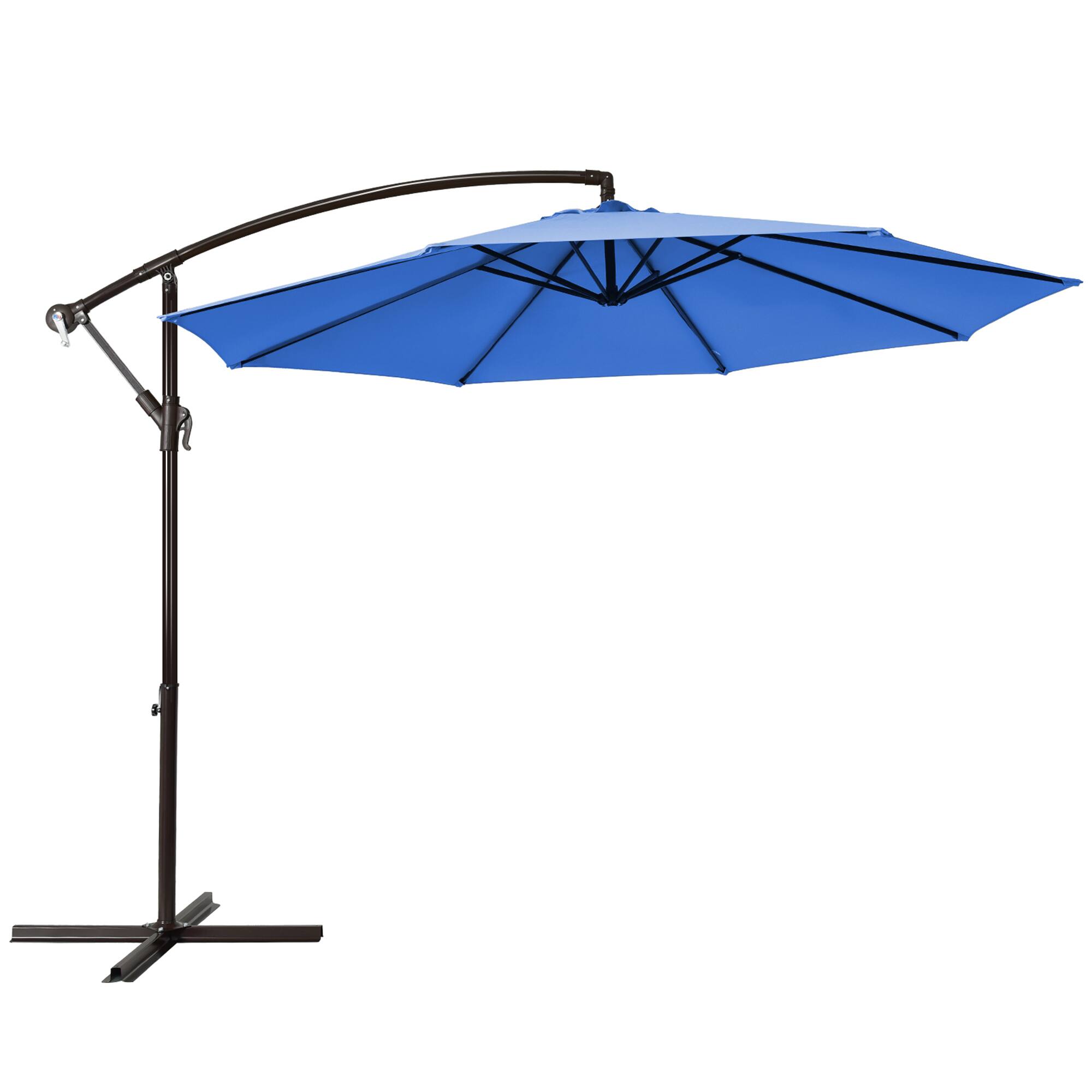 Alt View 1. Gymax - Gymax 10 ft Patio Cantilever Offset Umbrella Yard Garden Outdoor w/ 8 Ribs Blue - Blue.