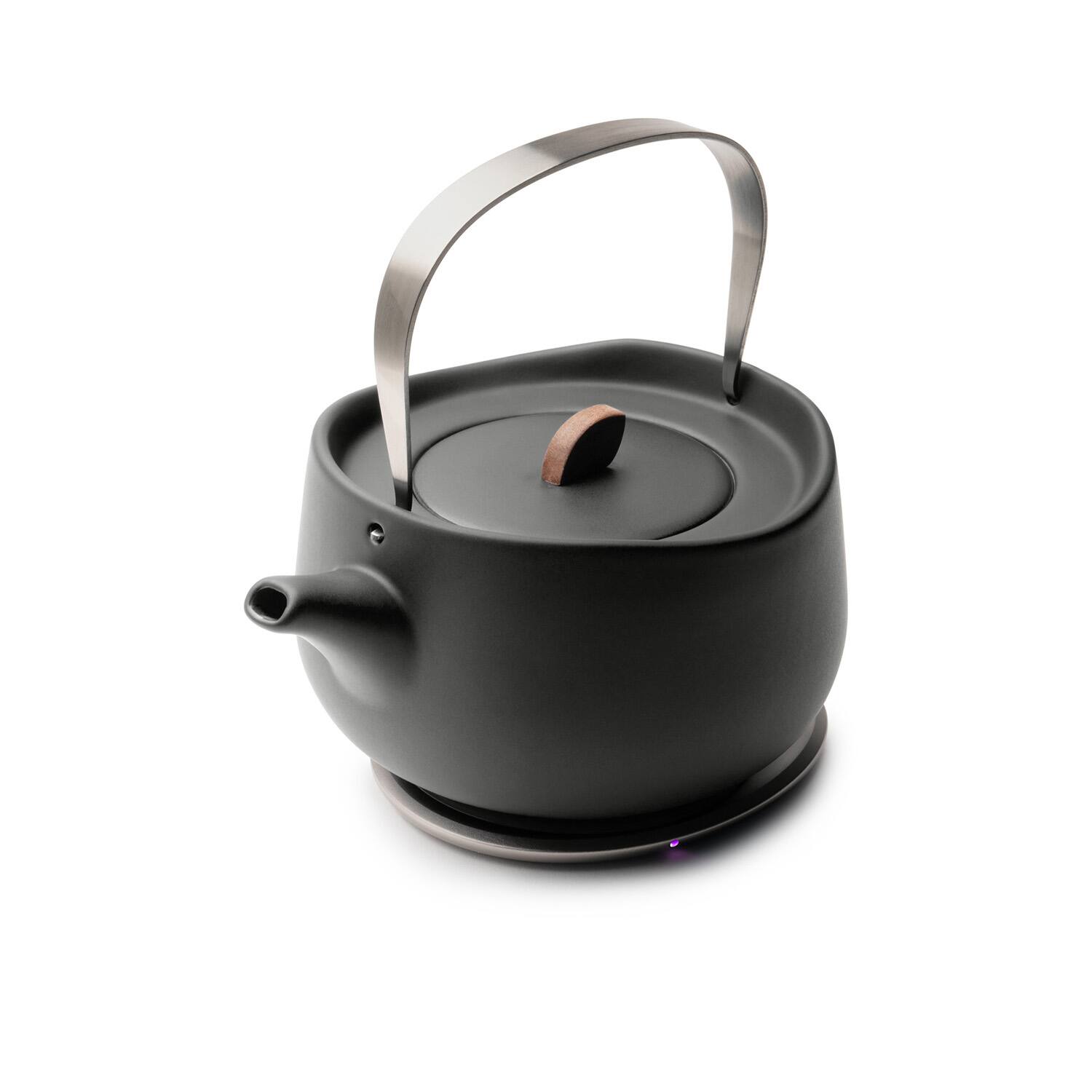 Angle. OHOM - Leiph Self-heating Teapot Set - Inkstone Black - Black.