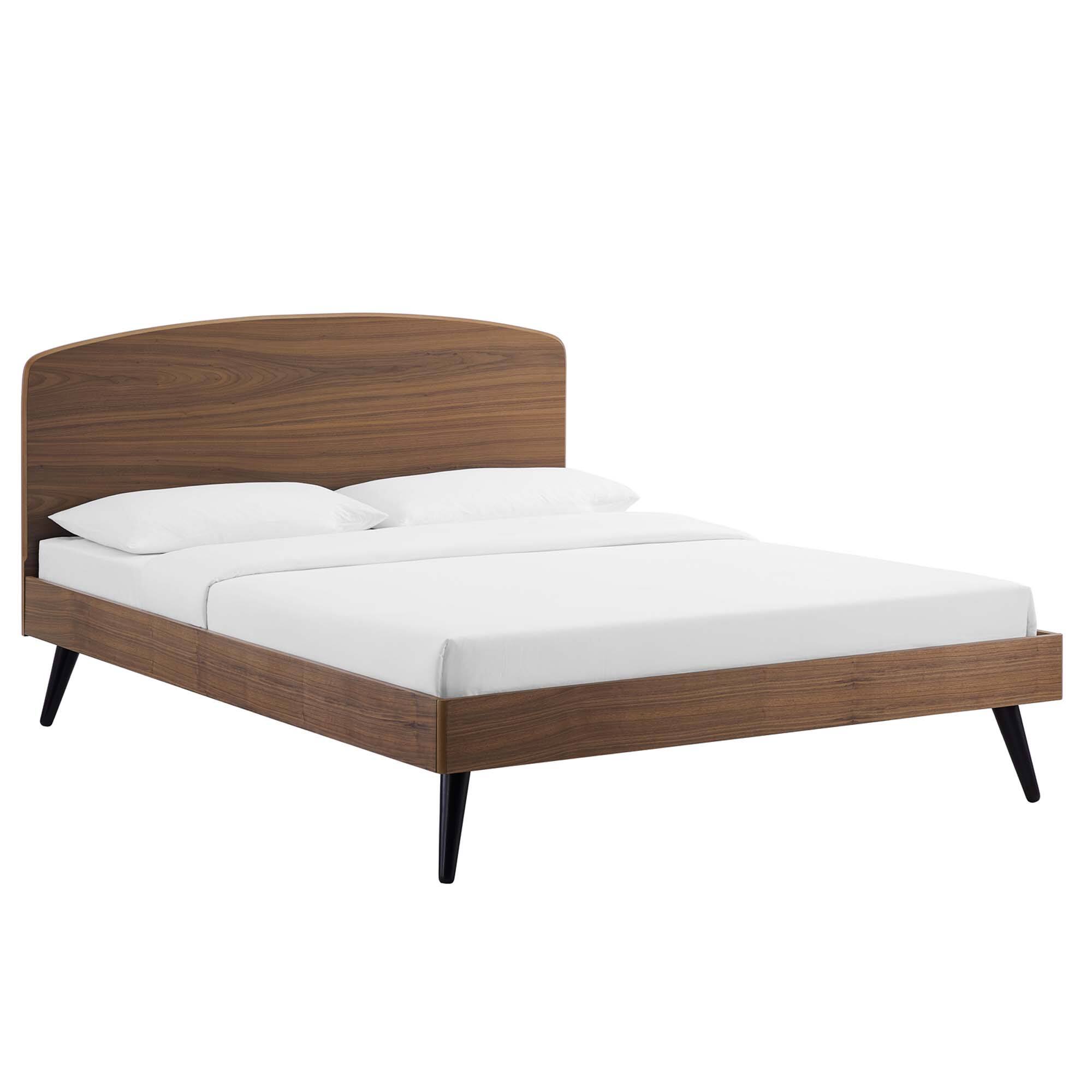 Angle. Modway - Current Performance Velvet Twin Platform Bed - Gray.
