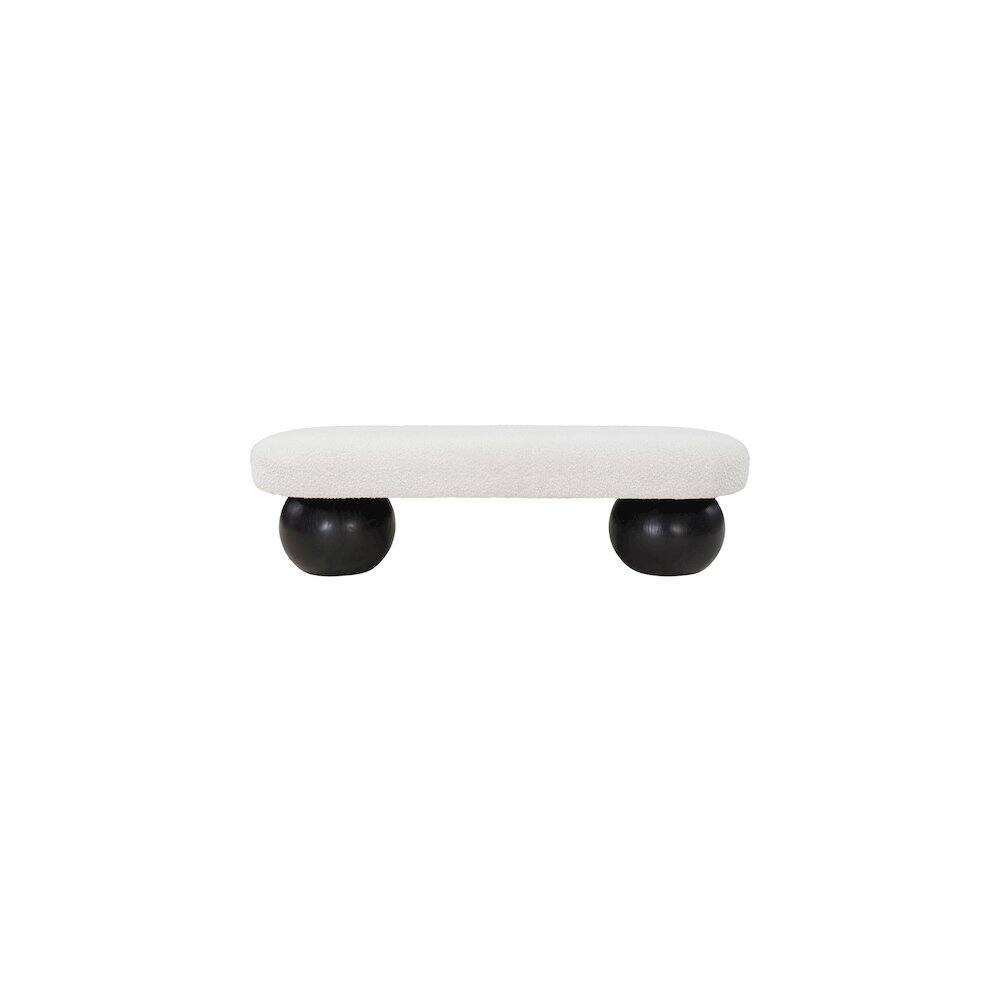 Alt View 2. Meridian Furniture - Bowie Cream Bench - Beige.