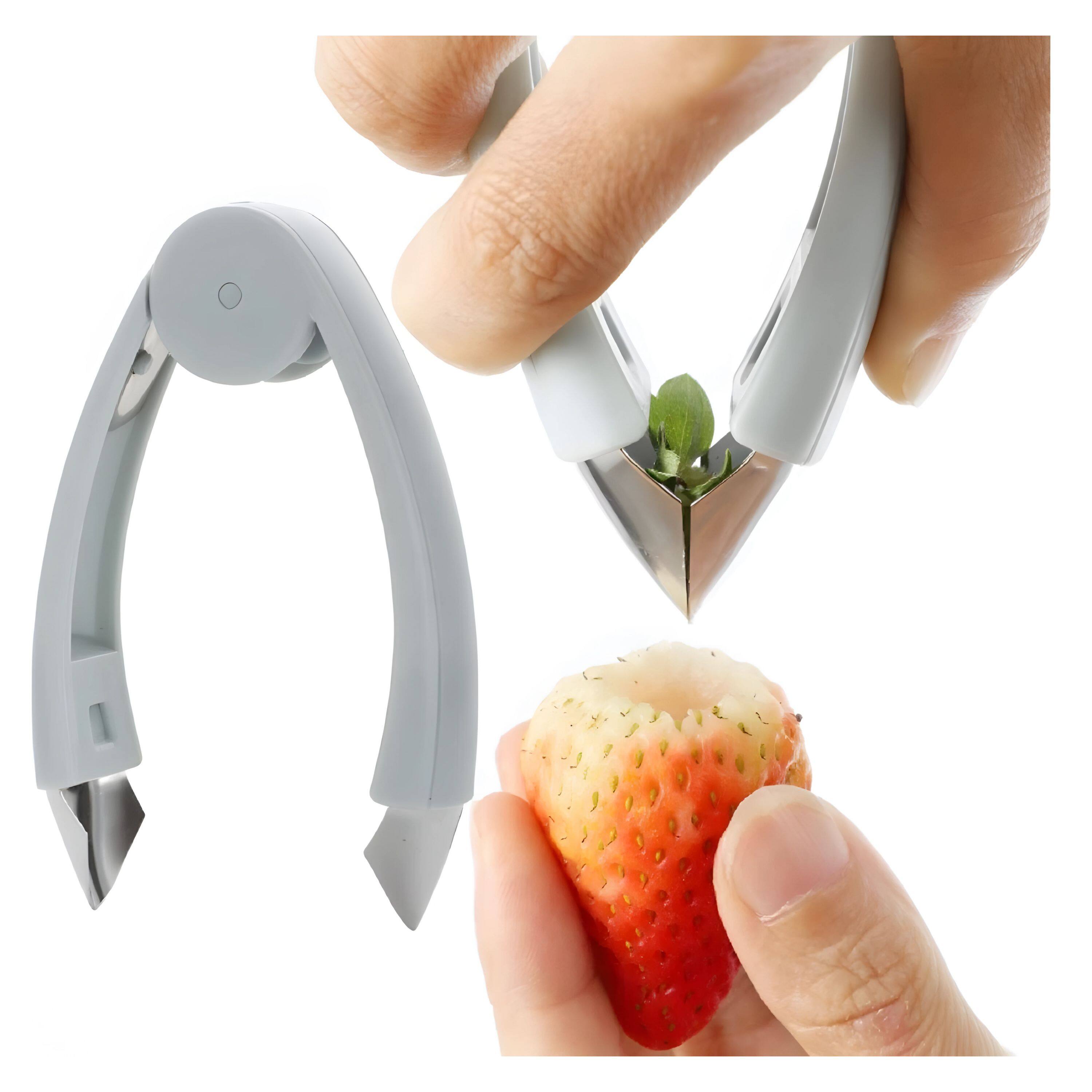 Back. Kitcheniva - Fruit Eye Peeler & Strawberry Huller Kitchen Tool - Green.