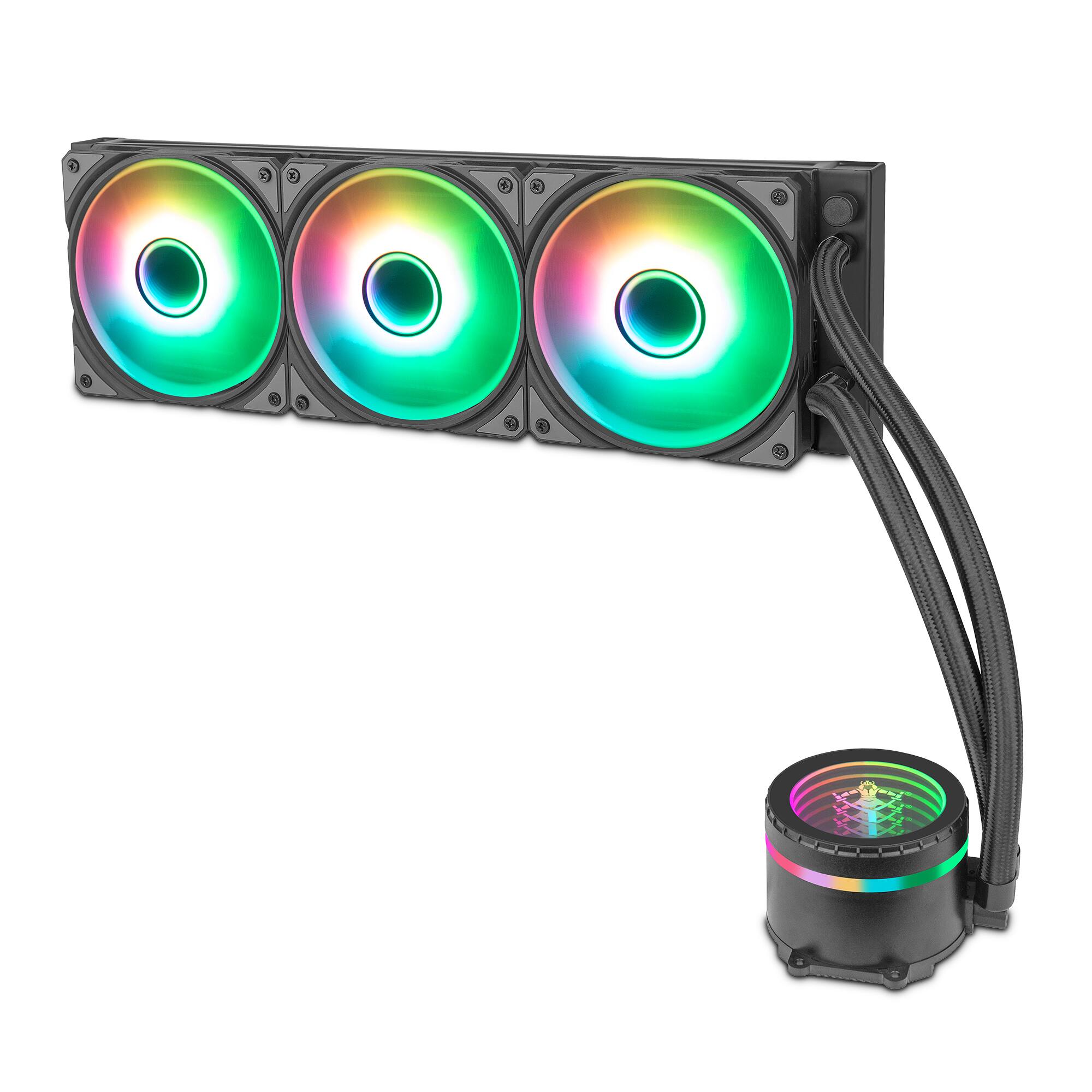 Angle. YEYIAN - Yeyian AIO 360mm. CPU Liquid Cooler, ARGB. Model  YTT-360AL-01 - Black.