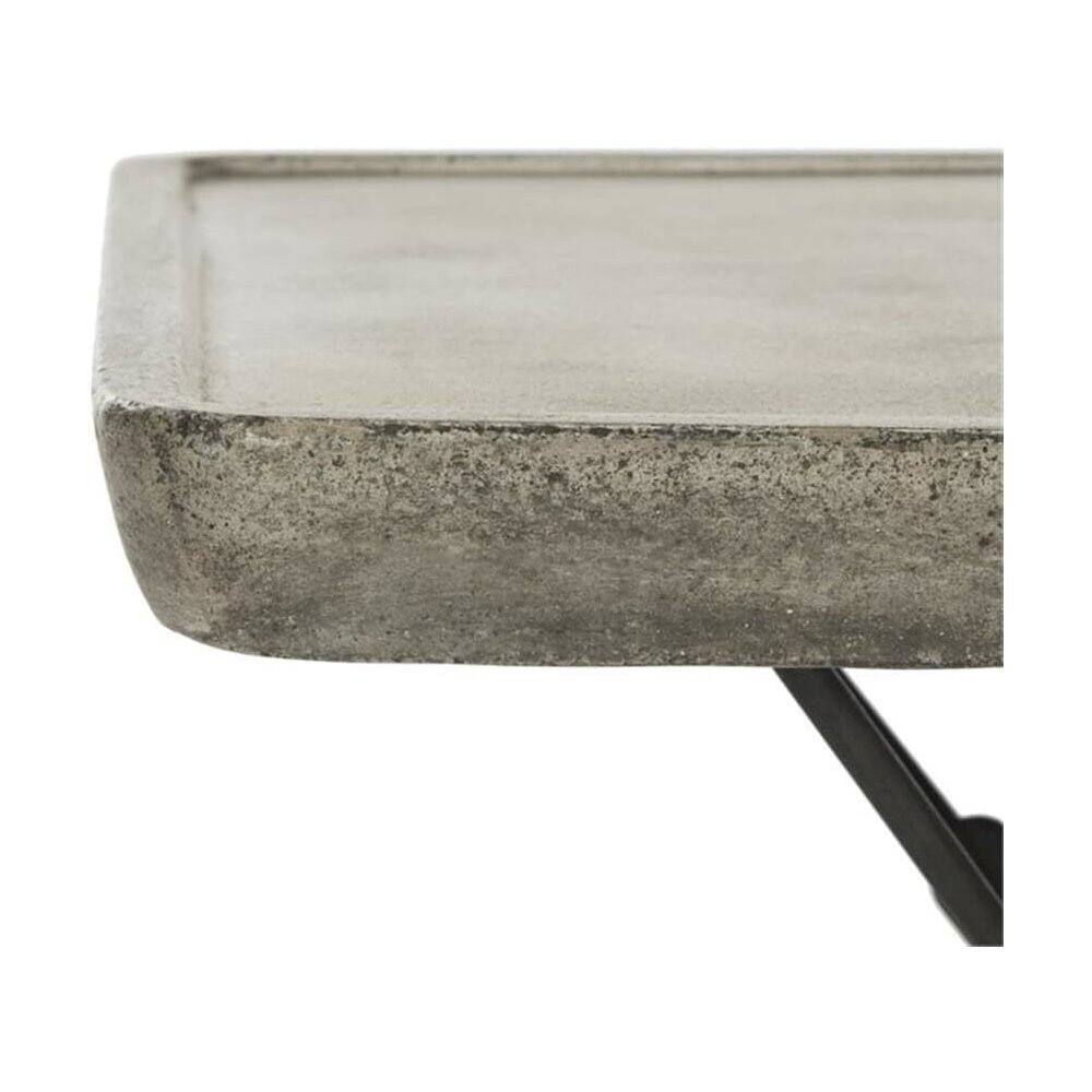 Angle. Safavieh - Delartin Indoor/Outdoor Modern Concrete 14.57-Inch H Coffee Table - Gray.