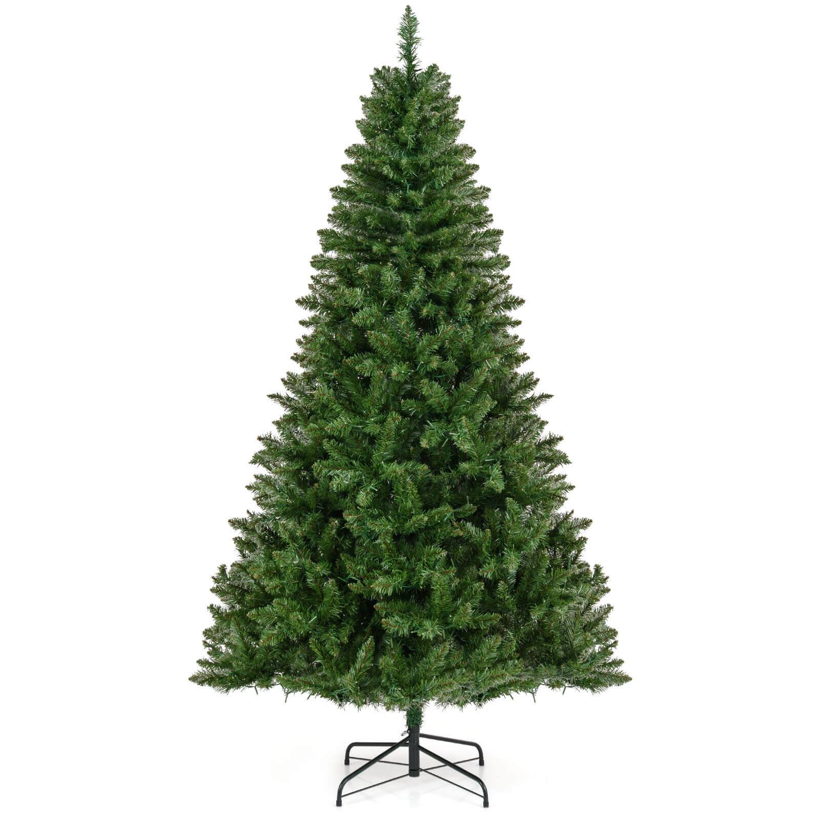 Alt View 9. Costway - Costway 7 FT Artificial Christmas Tree with 990 Branch Tips, 1000 Warm White LED Lights - Green.
