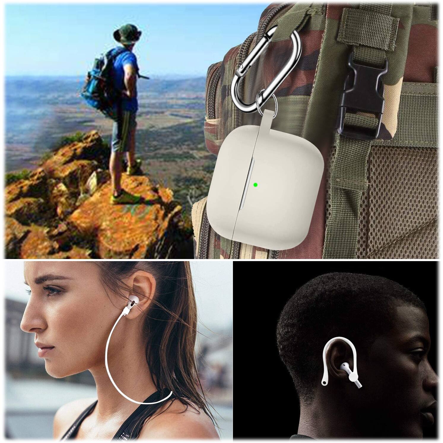 Alt View 16. SaharaCase - Venture Series Silicone Combo Kit Case for Apple AirPods (3rd Generation) - Glow White.