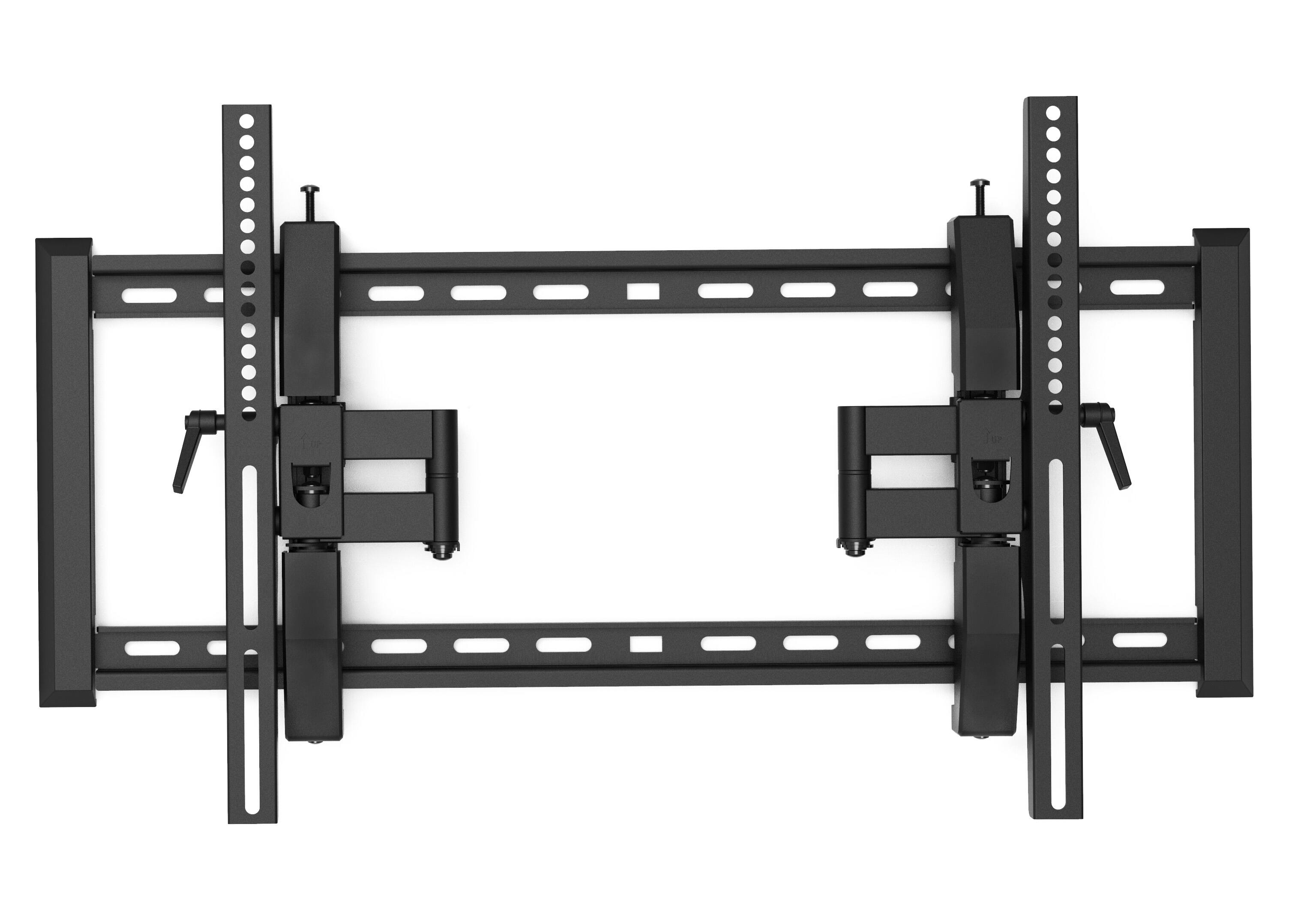 Back. Samsung - Samsung QN43QN70HAF 43" TV with a Walts TILT-EXTENSION-37-90 Mount and a Amber 3-OUTLET-SURGE Surge Protector (2026) - Black.
