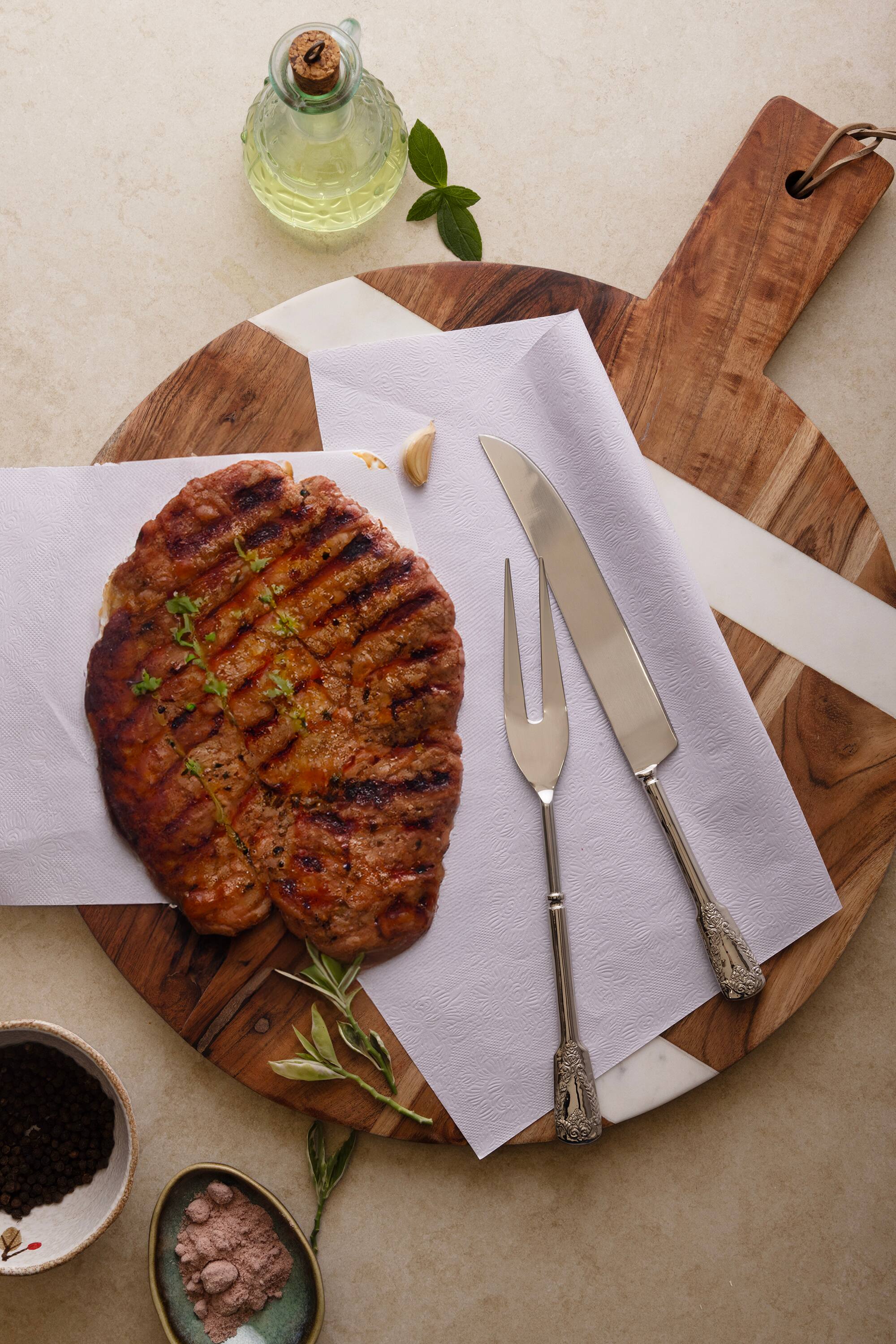 Angle. GAURI KOHLI - Bolivia Carving Set - Shiny steel.